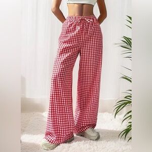 Red Gingham Women's Pants